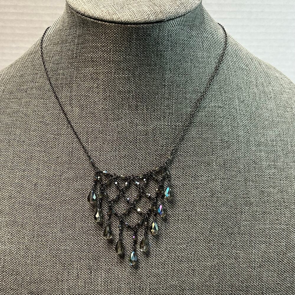 Vintage 1990's Beaded Mini Bib Style Necklace